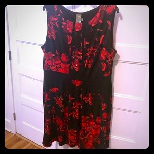 Black floral stretchy dress